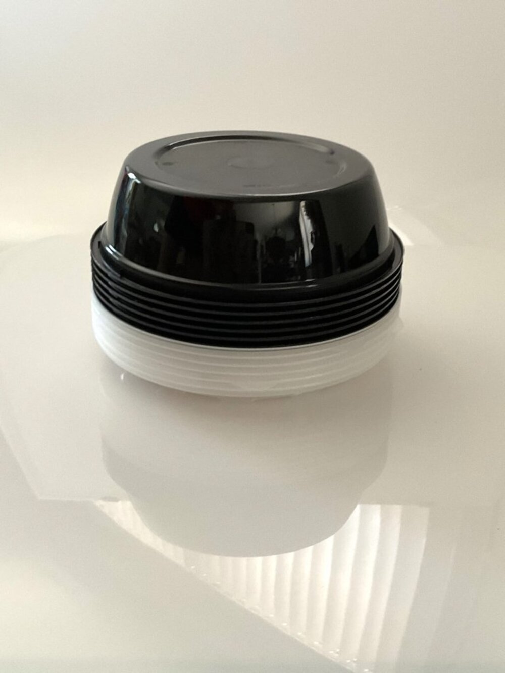 6-PACK ROUND BLACK FOOD CONTAINERS + CLEAR LIDS (CO-8245PP) USED ONCE LIKE NEW - Picture 3 of 9